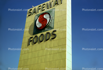 Safeway Foods Signage, Marquee, Newark, 1950s