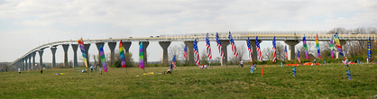 Governor Thomas Johnson Bridge, Highway 4, Lower Patuxent River, Johnstown, Calvert County, Panorama