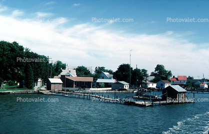 Dock, buildings, Smith Island, Rhodes Point
