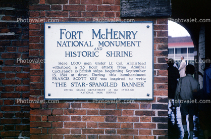 Fort McHenry National Monument, Signage, Plaque