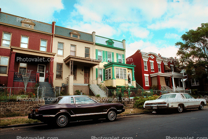 parked cars near Homes, houses, buildings, neighborhood