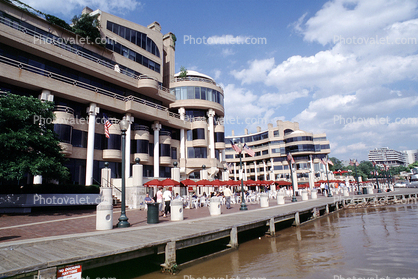 Potomac River, docks, buildings, waterfront, Washington Harbor, Georgetown
