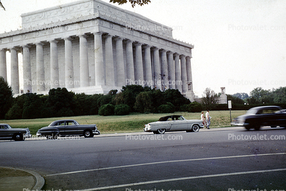 Lincoln Memorial, Cars, automobile, vehicles, 1950s