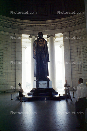 Jefferson Memorial, statue, April 1964, 1960s