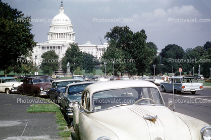 United States Capitol, automobile, vehicles, cars, August 1960, 1960s