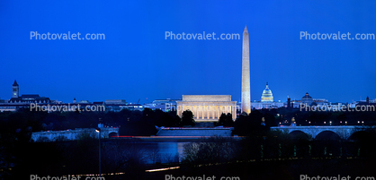 Washington DC Monuments Panorama, Potomac River