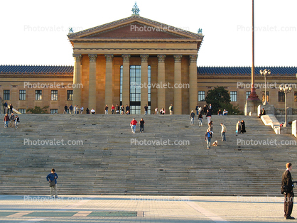 Stairs, Steps, people, building, columns, Philadelphia Museum of Art