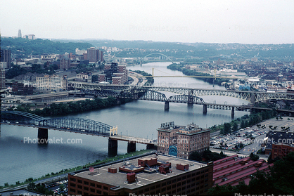 Monogahela River, Smithfield Street Bridge, Liberty Bridge, 10th Street Bridge, Pittsburgh