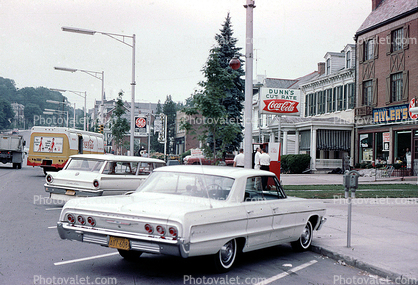 Dunn's Cut rate, Gilver's, 1964 Chevy Impala, Main Street, Ephrata, Pennsylvania, 1960s