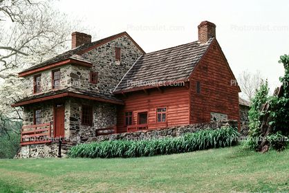 Log Cabin, House, Building, home, single family dwelling unit, chimney, residence, Brandywine Battlefield Park,  Laffayette's Headquarters, Chadds Ford, Pennsylvania
