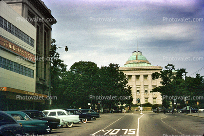 Raleigh, State Capitol, Cars, Automobile, Vehicles, 1950s