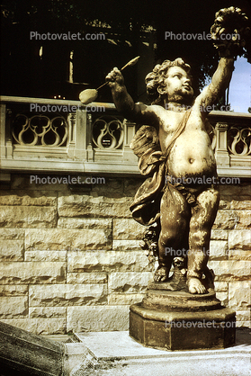  statue, sculpture, figure, Biltmore Estate, Asheville, August 1958, 1950s
