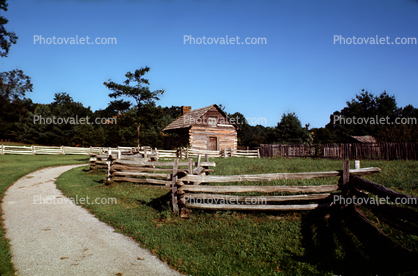 Wood Fences, Driveway, Puckett Cabin, Trees, Vigina Landmark