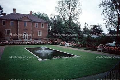 Water Fountain, aquatics, lawn, garden, Williamsburg, Building