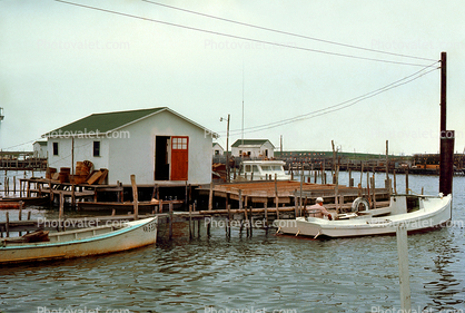 Crabbing Boats, Docks, Tangiers Island Harbor, July 1974, 1970s