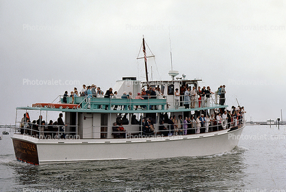 Captain Thomas Passenger Ferry Boat, Water, People, July 1974, 1970s