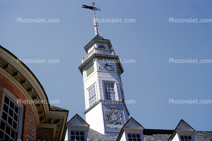 Yorktown, outdoor clock, outside, exterior, building