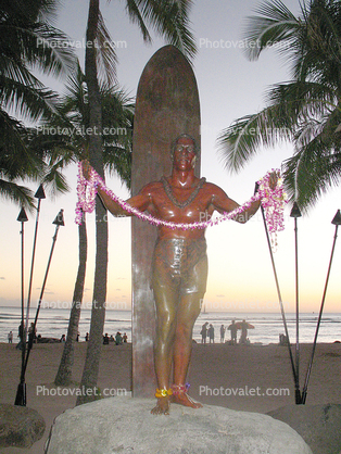 The Duke, Duke Kahanamoku, Waikiki, Honolulu, Surfer, Surfboard