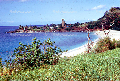 Waimea Beach, Church Tower, landmark building, beach, sand, Waimea Bay
