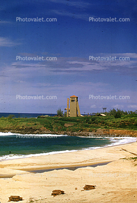 Church Tower, landmark building, beach, sand, Waimea Bay