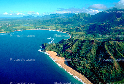 shoreline, coast, coastal, coastline, beach, bay, Pacific Ocean, Kauai