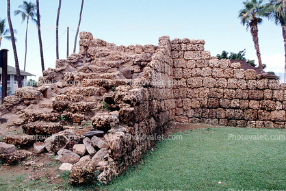 Stone, Ruins, The Old Fort, Coral Blocks, Lahaina, Maui