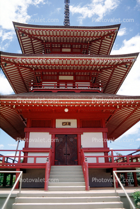 Pagoda, Lahaina Jodo Mission, building, red