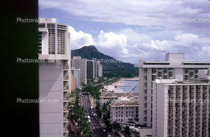 Hotel, buildings, clouds, Waikiki