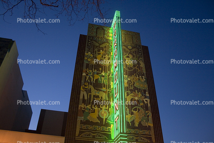 Paramount Theater, Downtown Oakland, Twilight, Dusk, Dawn