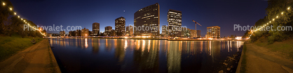 Necklace of Lights, Lake Merritt, Downtown Oakland, Panorama