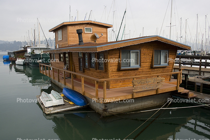 Rowboats, Porch, Houseboat, Sausalito, Dock, Harbor