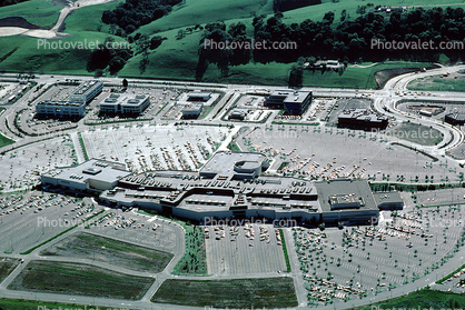 Foothill Shopping Center, Hills, parking, trees, buildings, stores, business, mall, suburbia, suburban