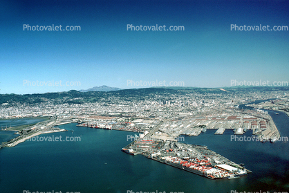 Docks, Port of Oakland, Harbor, piers, Mount Diablo
