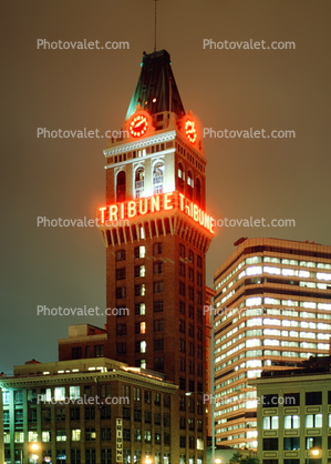 Oakland Tribune Tower, building, highrise, Twilight, Dusk, Dawn