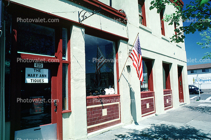 The Mary Ann antiques, building, flag, store