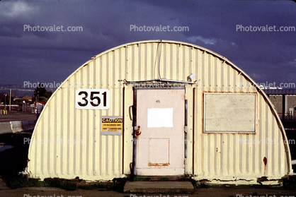 quonset hut, 351, Door, Doorway, Entrance, Yellow