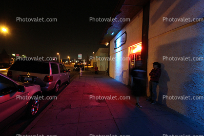 Nighttime, Bakersfield, street, car, sidewalk, night