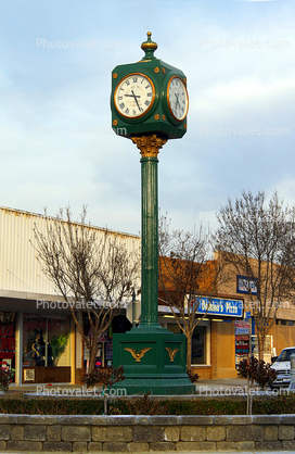 Wasco, Kern County, outdoor clock, outside, exterior, building, roman numerals