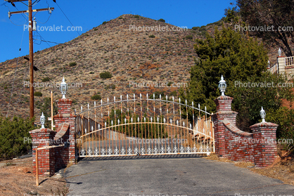 Entrance Gate, driveway, Agua Caliente