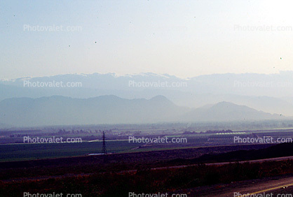 west of Palm Springs, haze, smog, hills, mountains