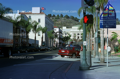 cars, buildings, street, Ventura, Ventura, Downtown