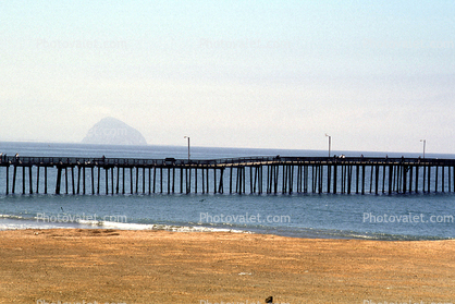 Cayucos Pier, Morro Rock, Central California Coast, Pacific Ocean, Beach, Sand