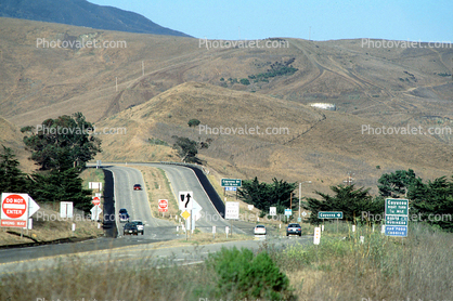 Hills, road, Pacific Coast Highway-1, PCH, Cayucos
