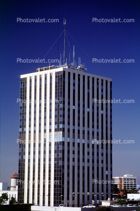 highrise buildings, parking structure, 1960s
