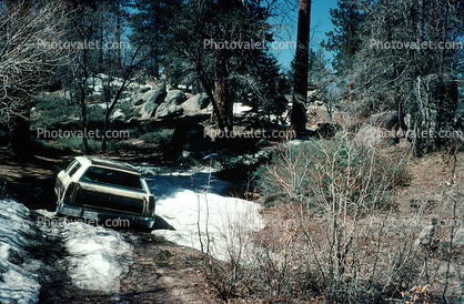 Ford Station Wagon, Snow, Car, Automobile, Vehicle, March 1976