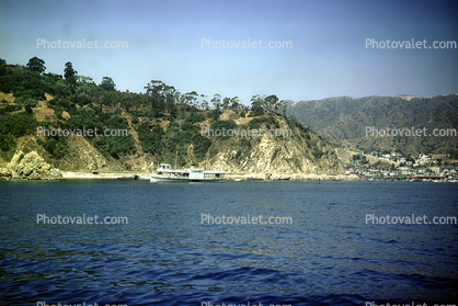 Cliffs, Beach, Avalon Harbor, Catalina Island, 1960s, Harbor
