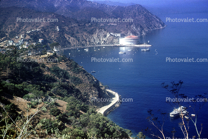 The Casino, Pier,  Avalon Harbor, Catalina Island, 1960s, Harbor