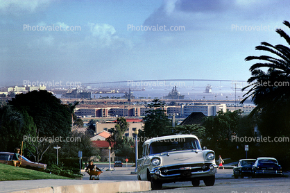 view from Point Loma towards Downtown from the corner of Willow and Curtis streets in Point Loma, Loma Portal