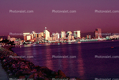 San Diego Skyline, Sunset, Sunclipse, buildings, cityscape, dawn, dusk, twilight