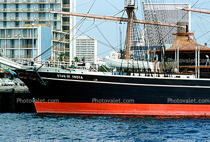 Star of India, full-rigged iron windjammer ship, Barque, museum ship